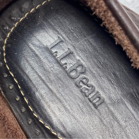 LL Bean Men's VIBRAM Pebble Grain Leather Driving Moccasin Loafers 8.5 - Picture 7 of 10